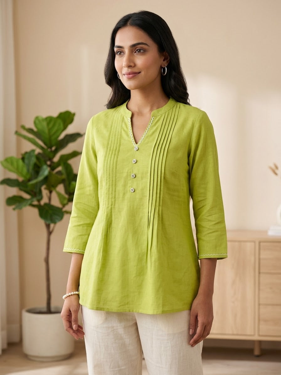 Jaipuri Cotton Floral printed Short top Kurti