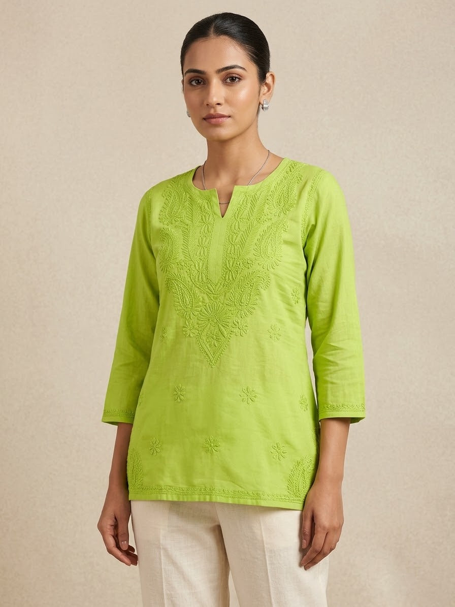 Jaipuri Cotton Floral printed Short top Kurti