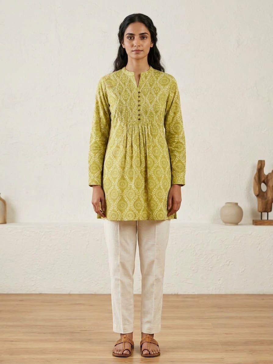 Jaipuri Cotton Floral printed Short top Kurti
