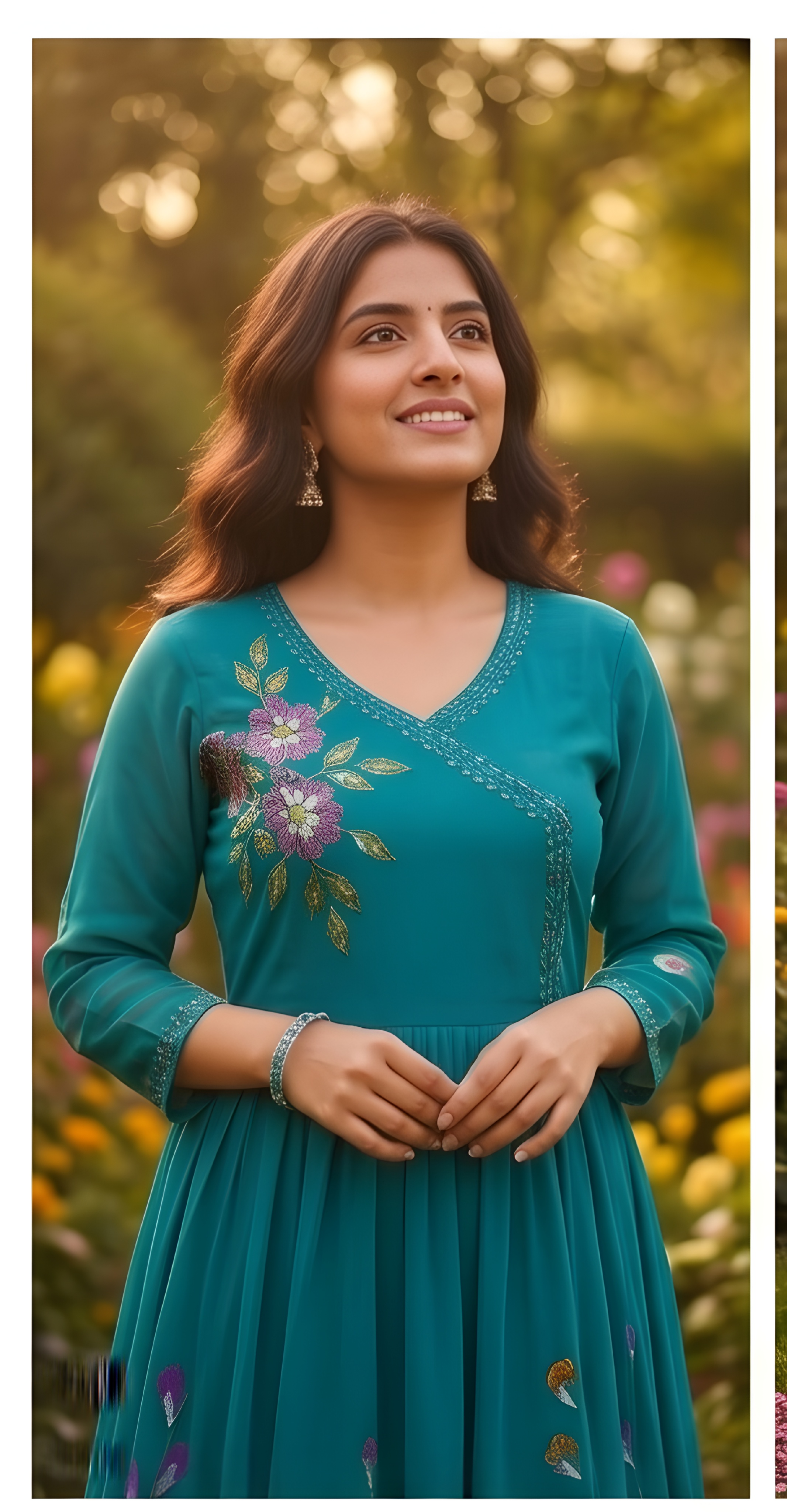 Blue Pure Georgette Kurta Set