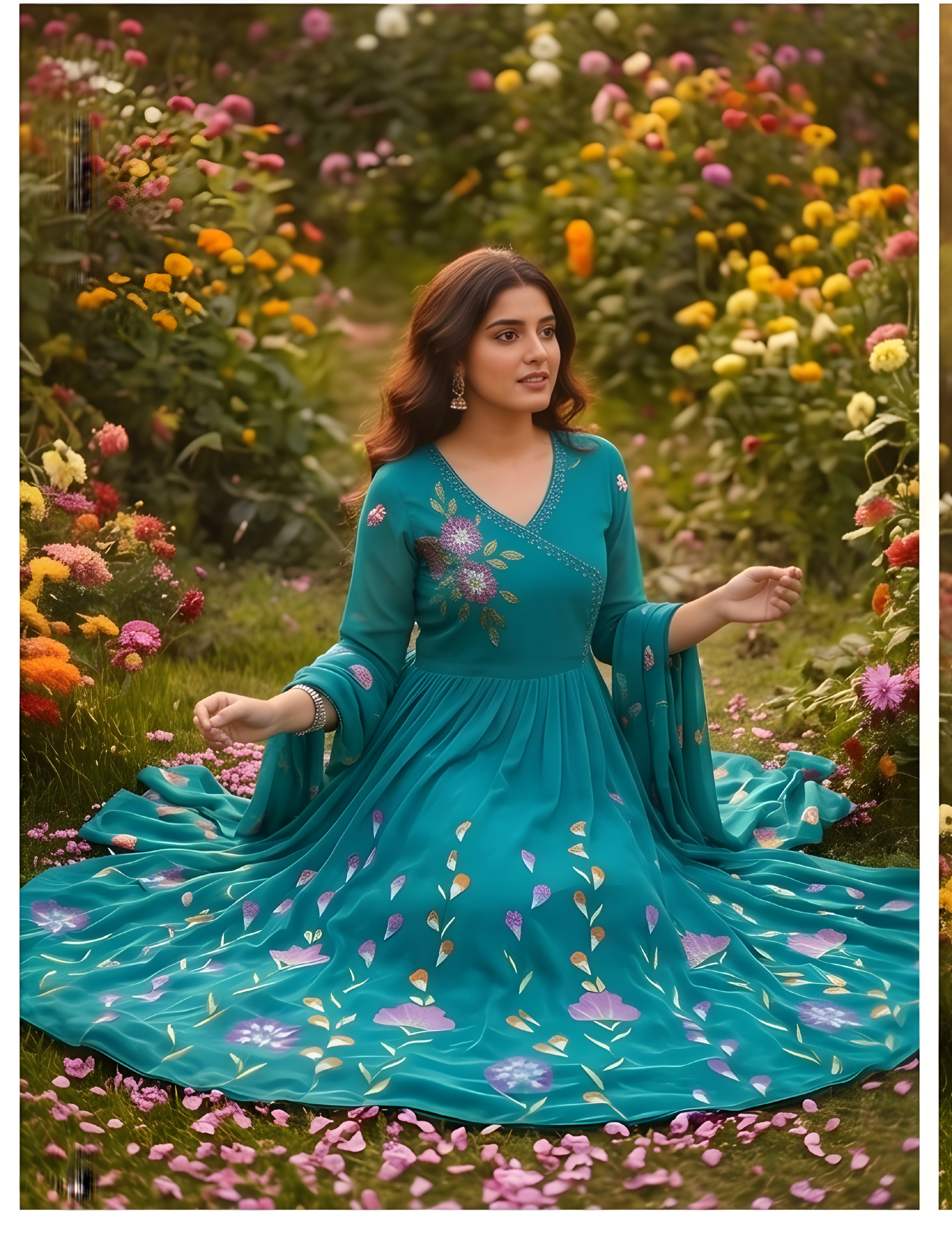 Blue Pure Georgette Kurta Set