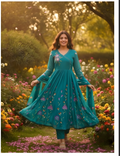 Blue Pure Georgette Kurta Set