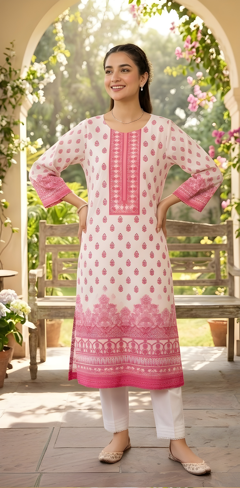 Schiffli Kurta Set