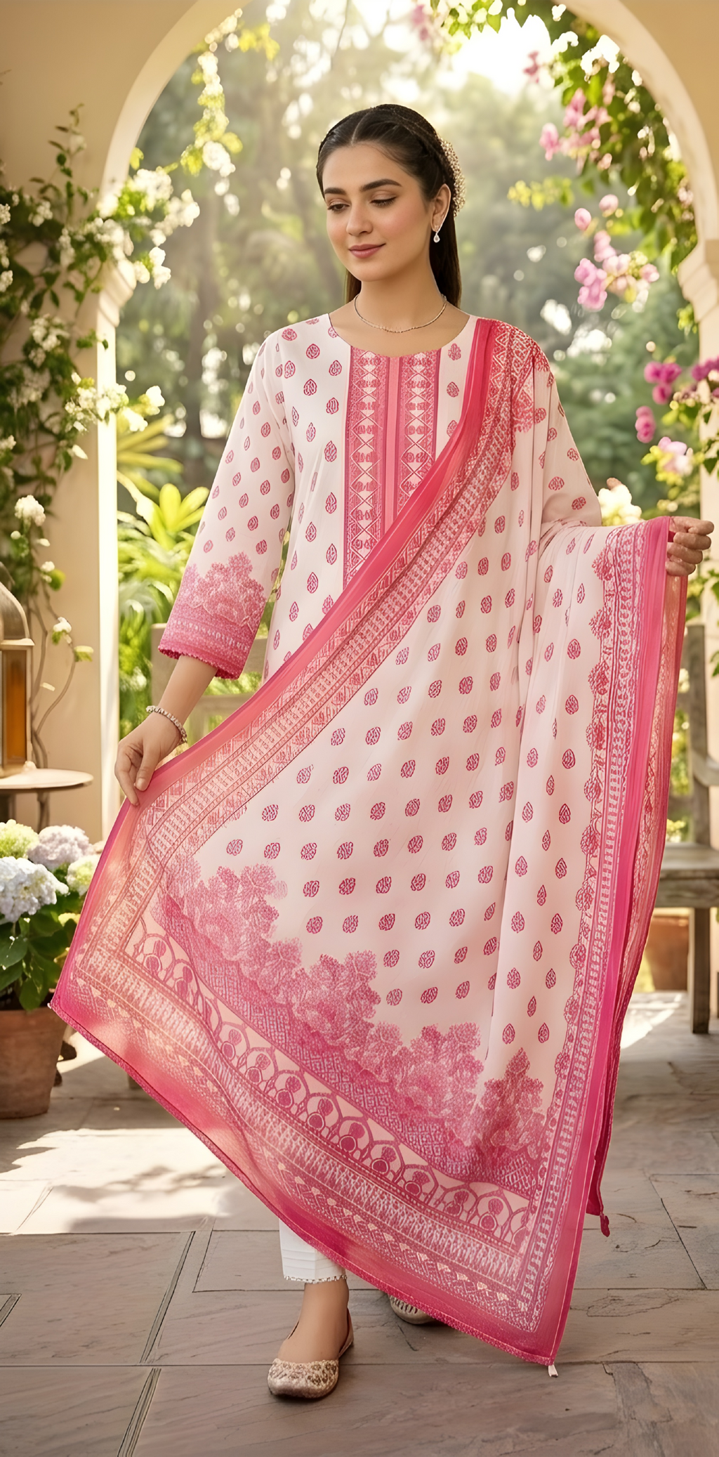 Schiffli Kurta Set