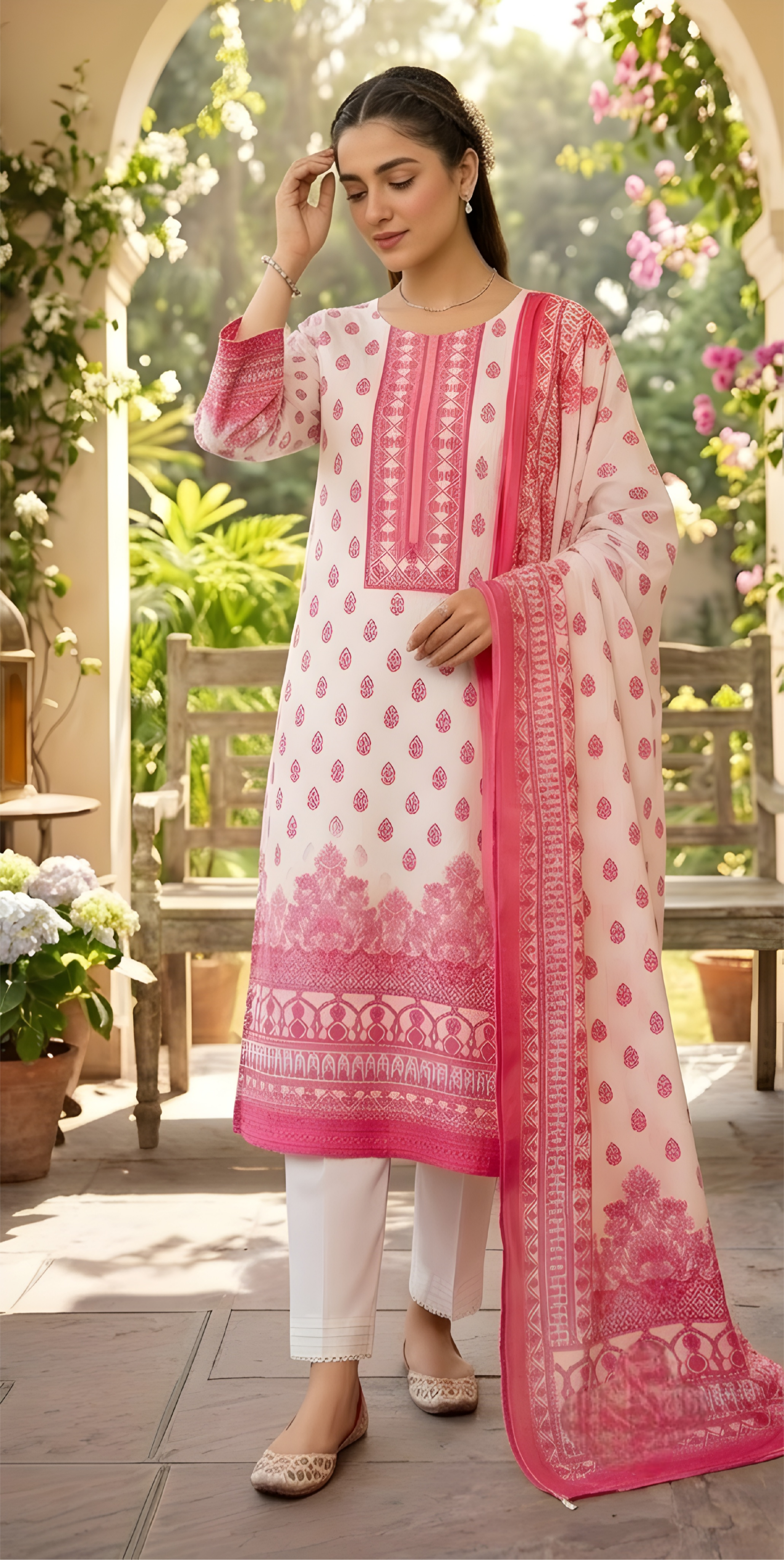 Schiffli Kurta Set