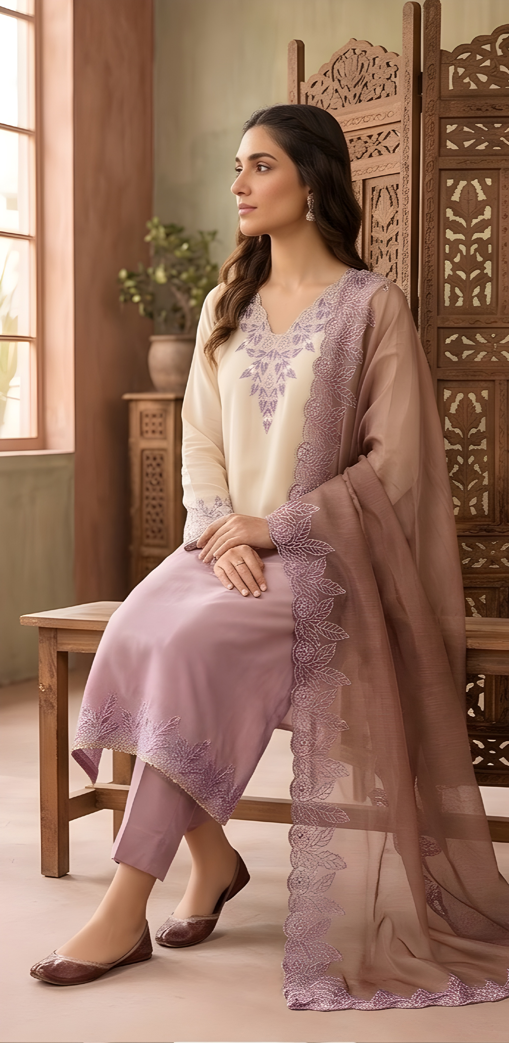 Shimmer Gradient Kurta Set