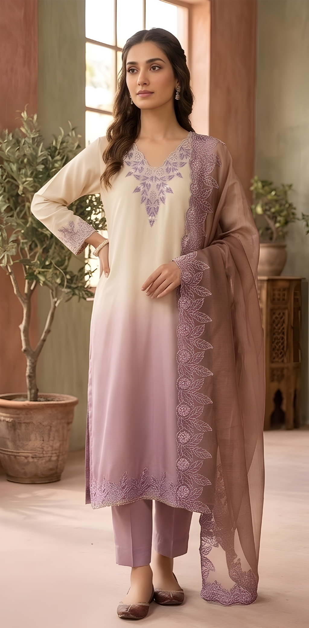Shimmer Gradient Kurta Set
