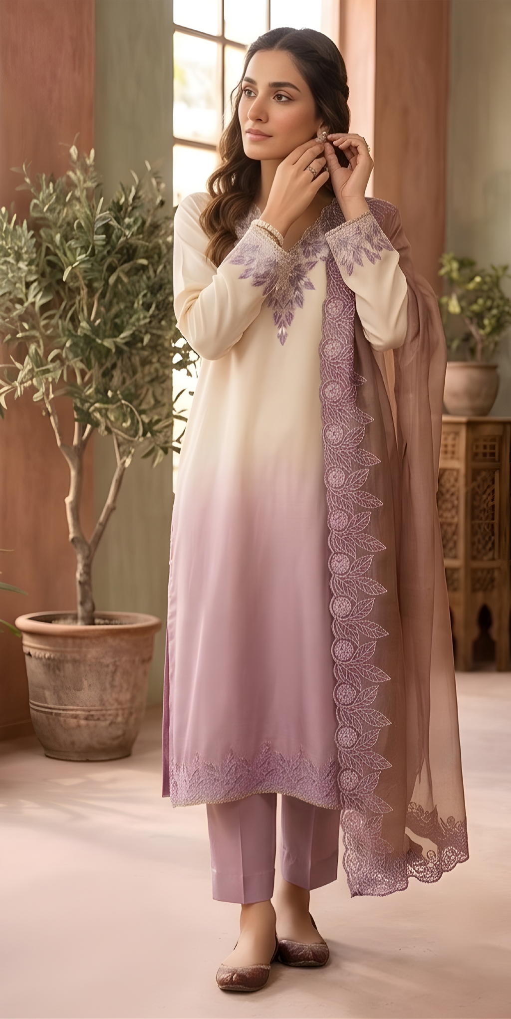 Shimmer Gradient Kurta Set