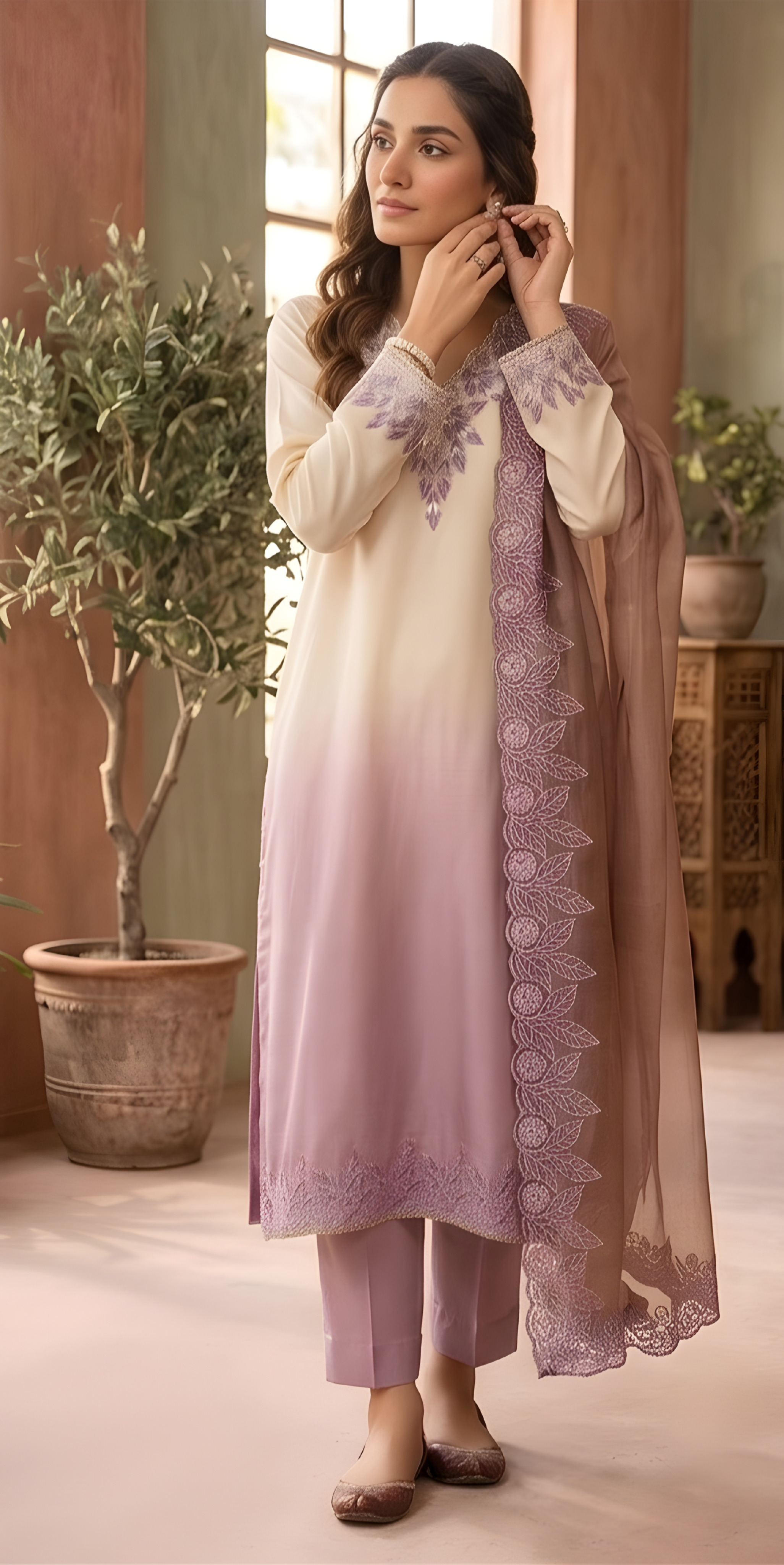 Shimmer Gradient Kurta Set