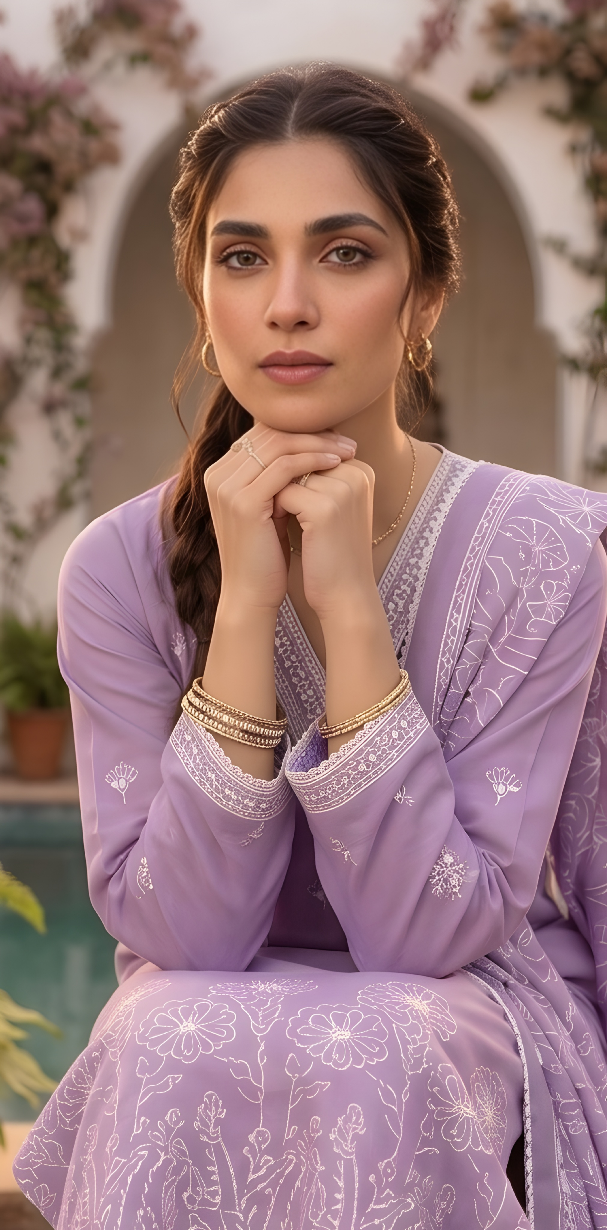 Cotton Kurta Set (Lavender Color)