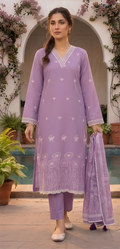 Cotton Kurta Set (Lavender Color)