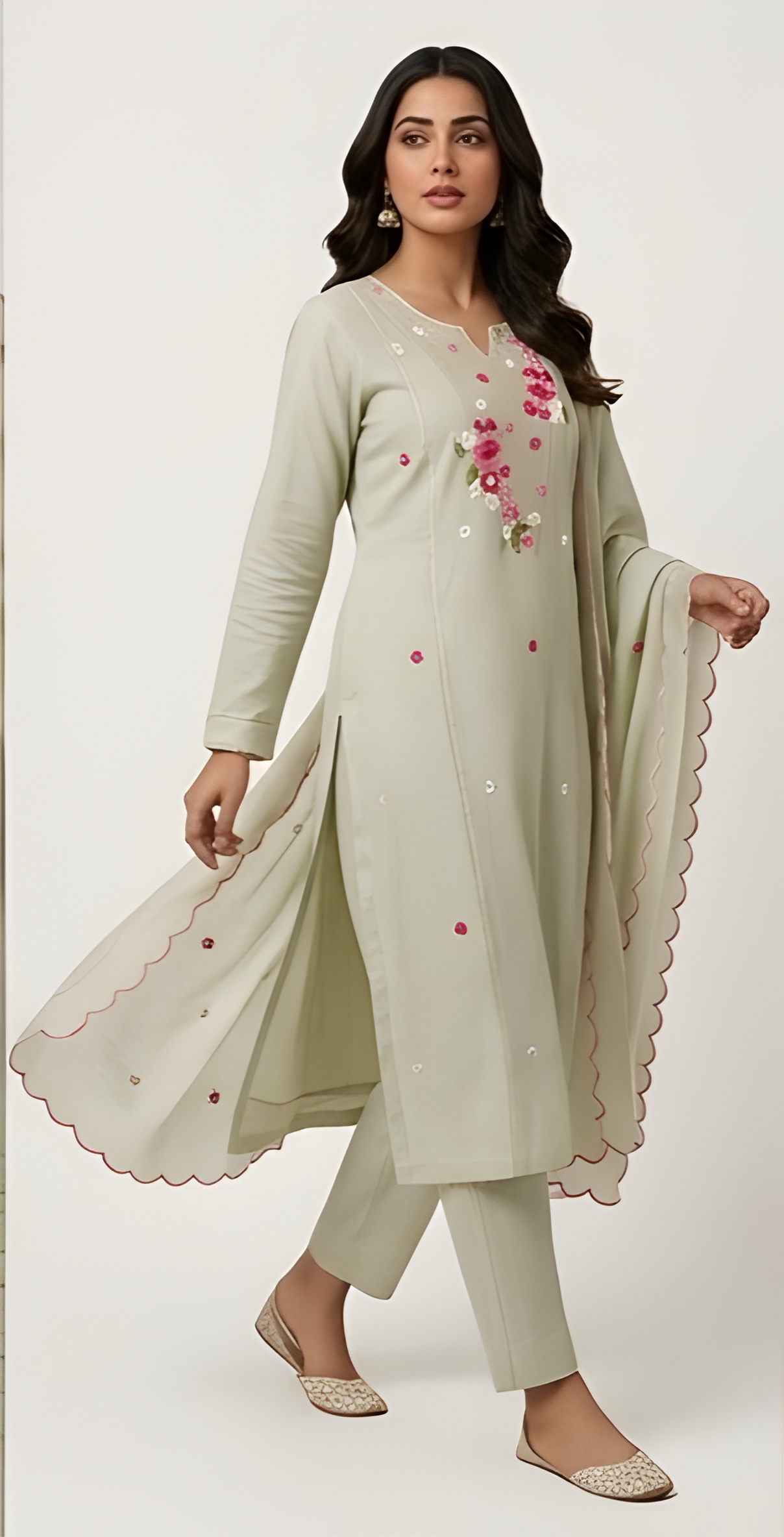 Silk Three Piece Kurta Set