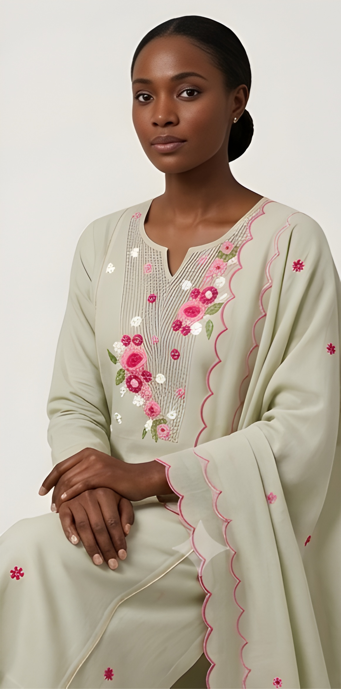 Silk Three Piece Kurta Set