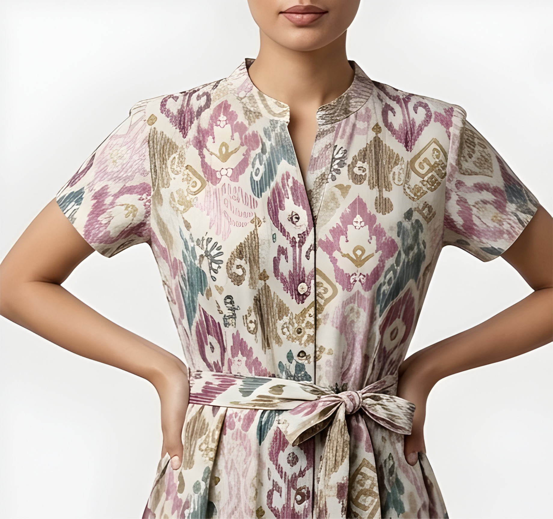 Women's Print Paper Cotton A-Line Dress