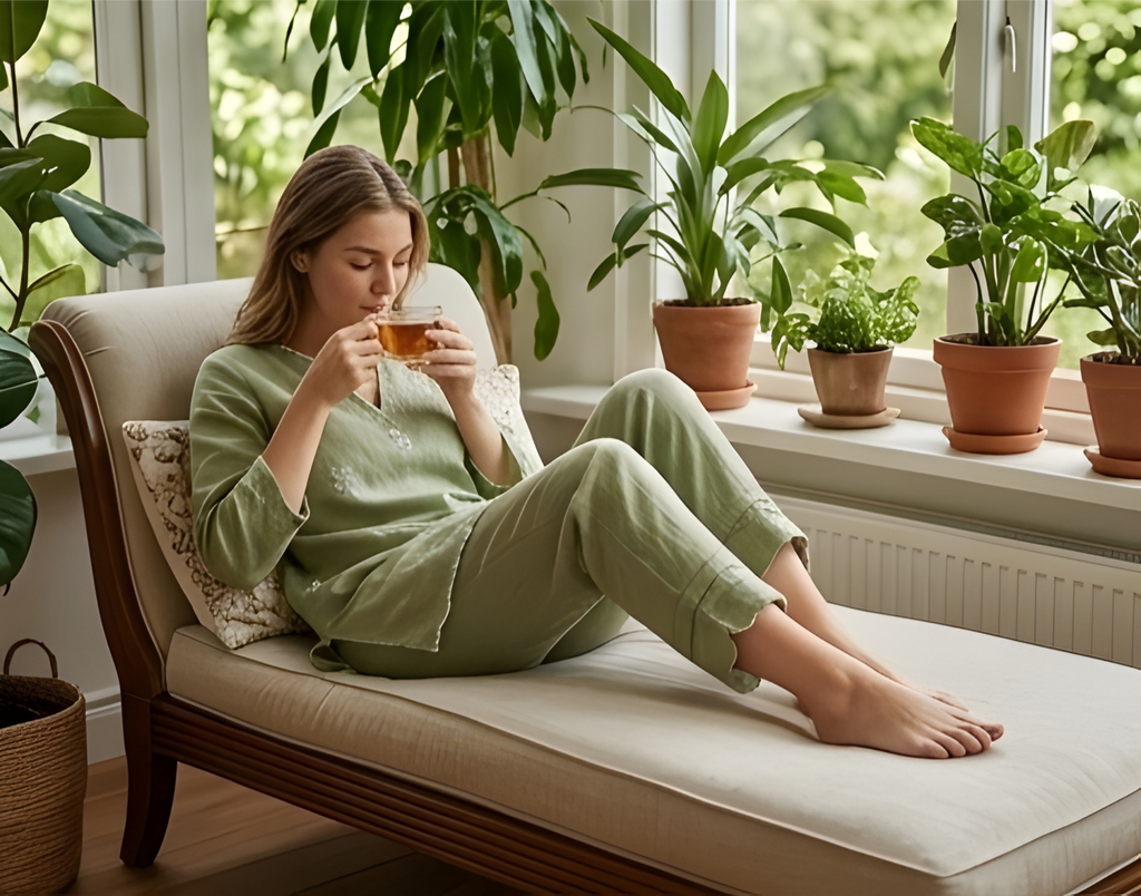 Co-Ord dress (LIGHT OLIVE GREEN COLOR)