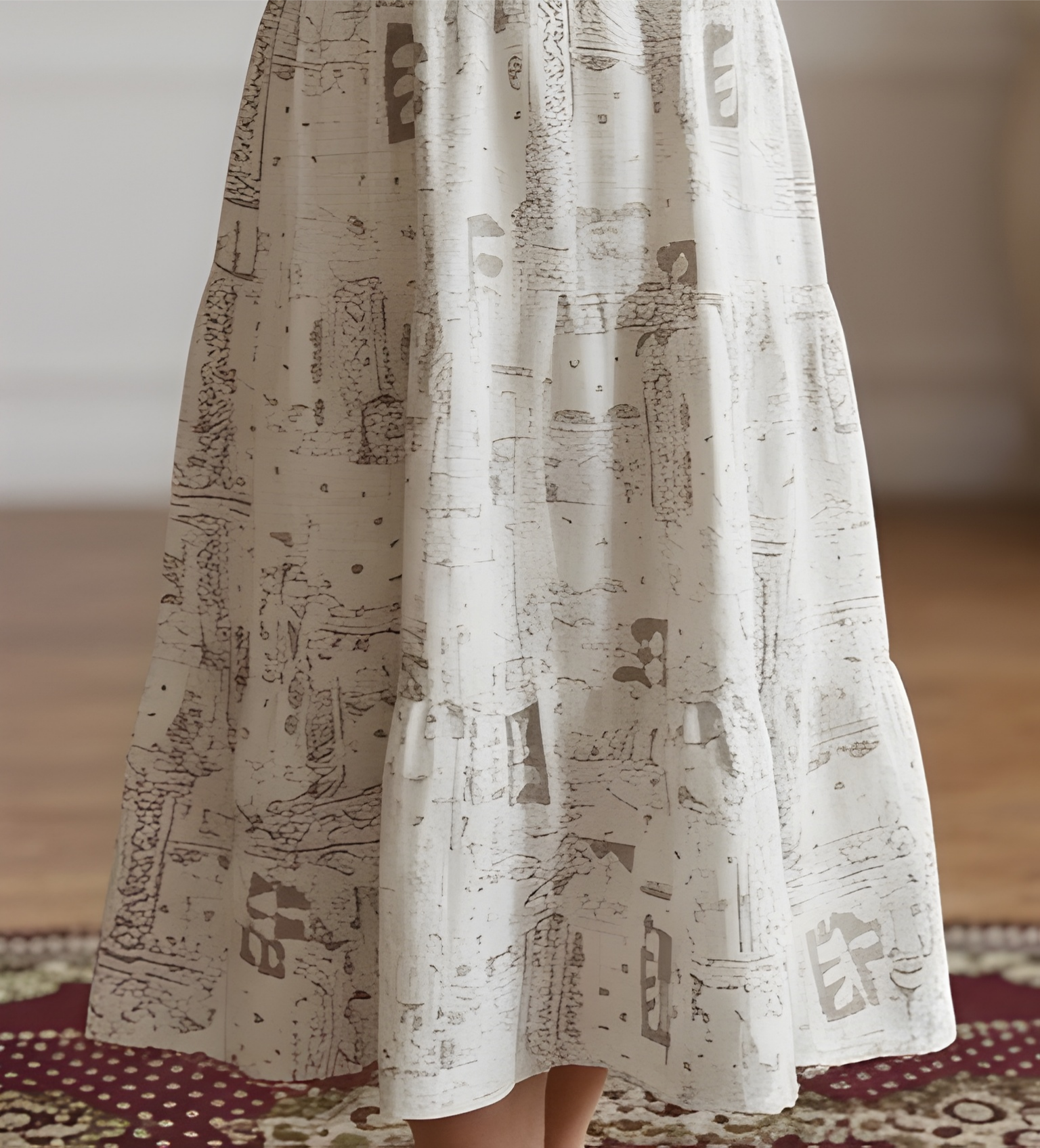 Women's Abstract Print Off White Kurti.