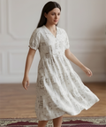 Women's Abstract Print Off White Kurti.