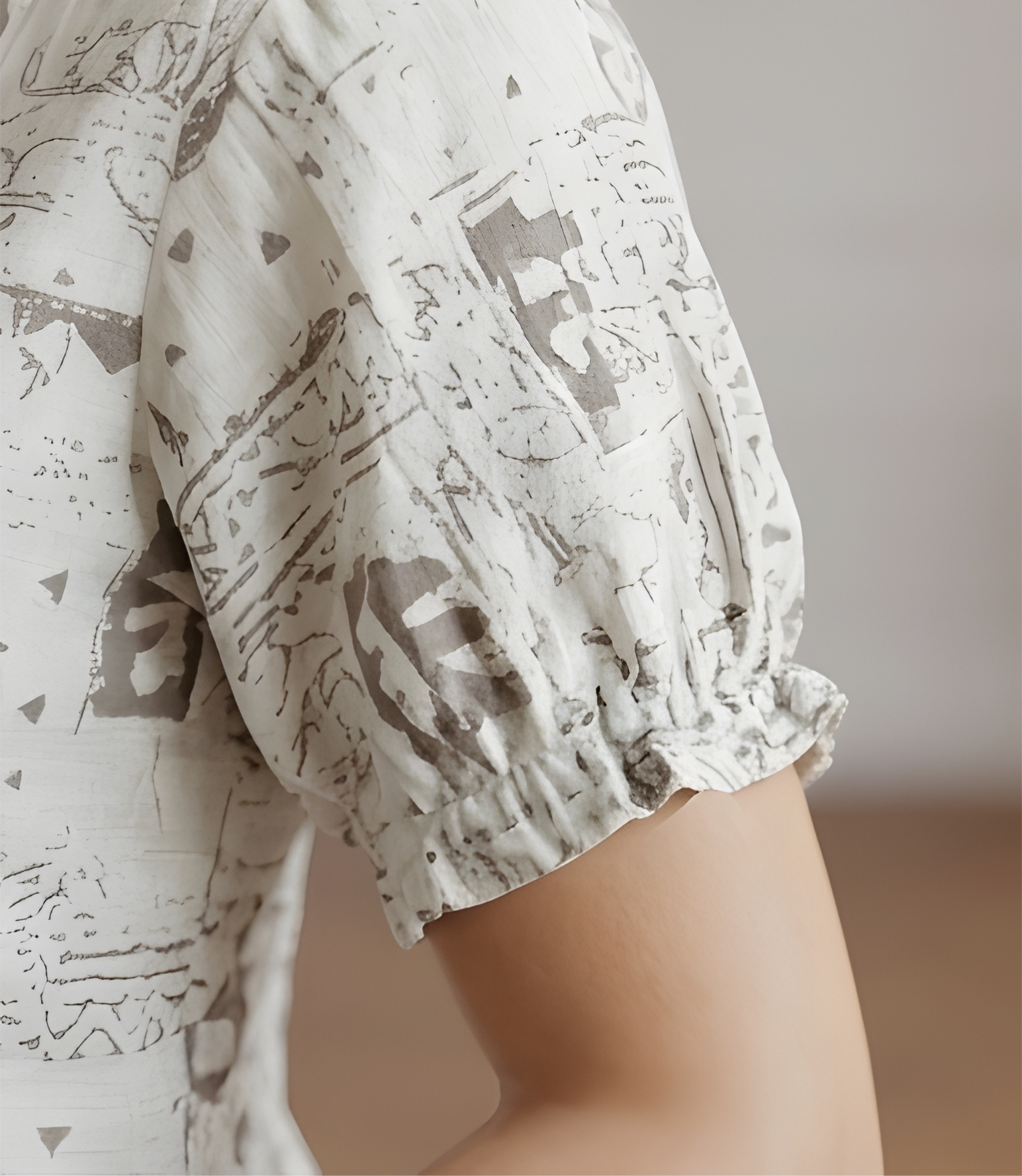 Women's Abstract Print Off White Kurti.