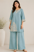 Flora Cutwork Applique Cotton Co-Ord Set