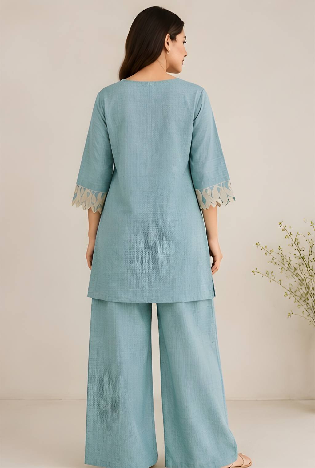 Flora Cutwork Applique Cotton Co-Ord Set