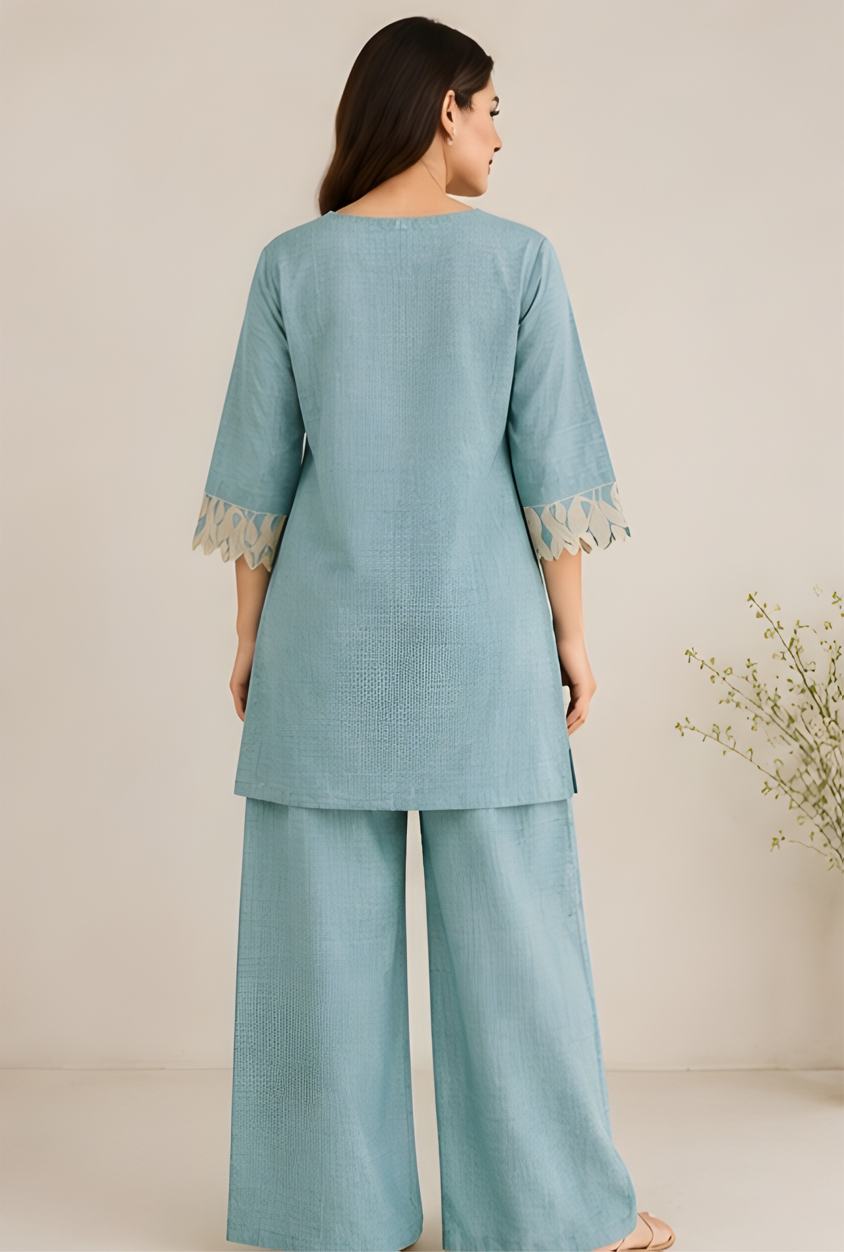 Flora Cutwork Applique Cotton Co-Ord Set
