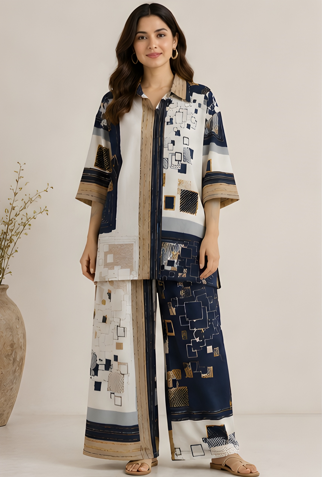 Abstract Geometric Print Co-Ord Set