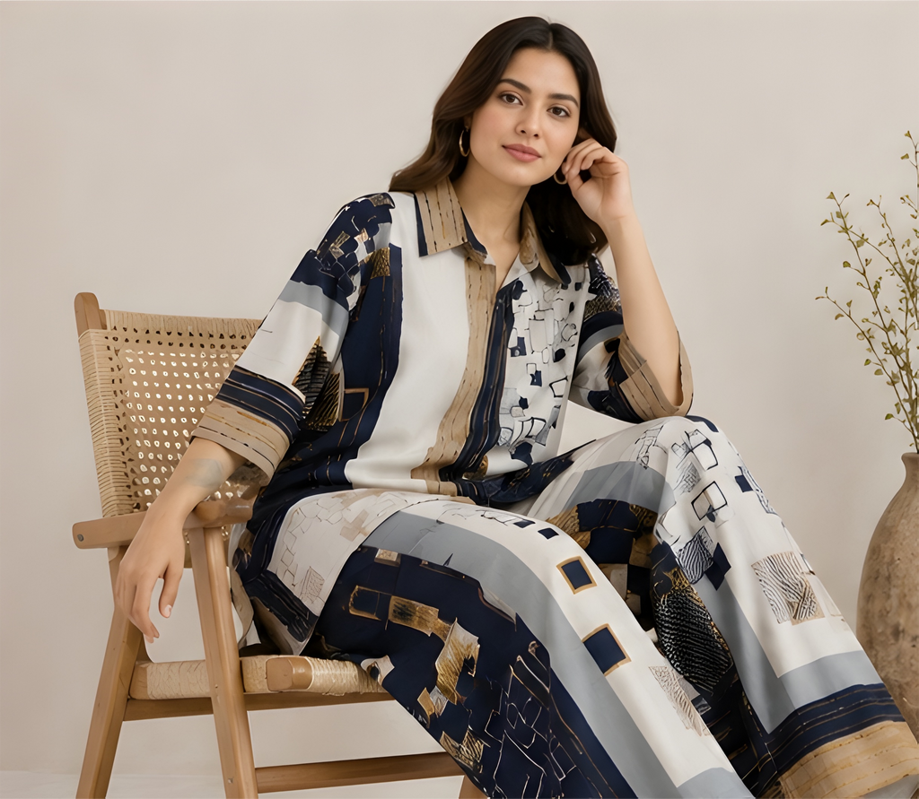 Abstract Geometric Print Co-Ord Set