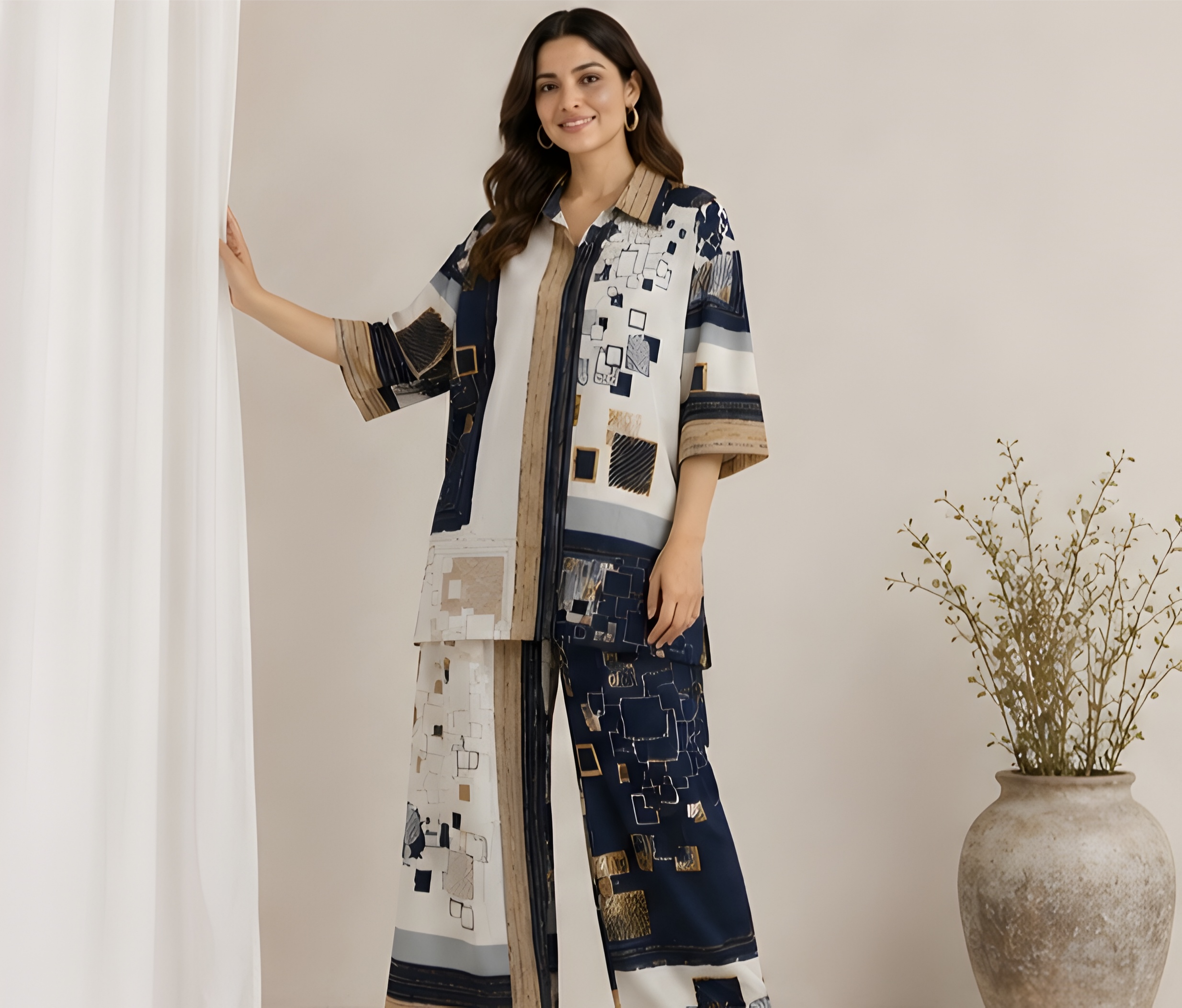 Abstract Geometric Print Co-Ord Set