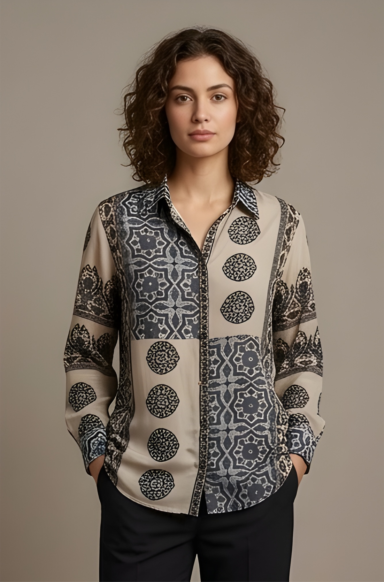 Heritage Mixed-Print Button-Down Shirt