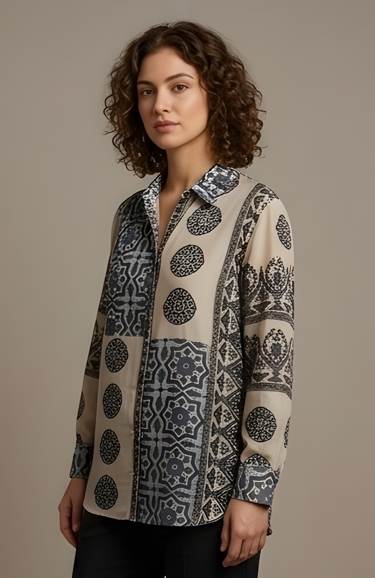 Heritage Mixed-Print Button-Down Shirt