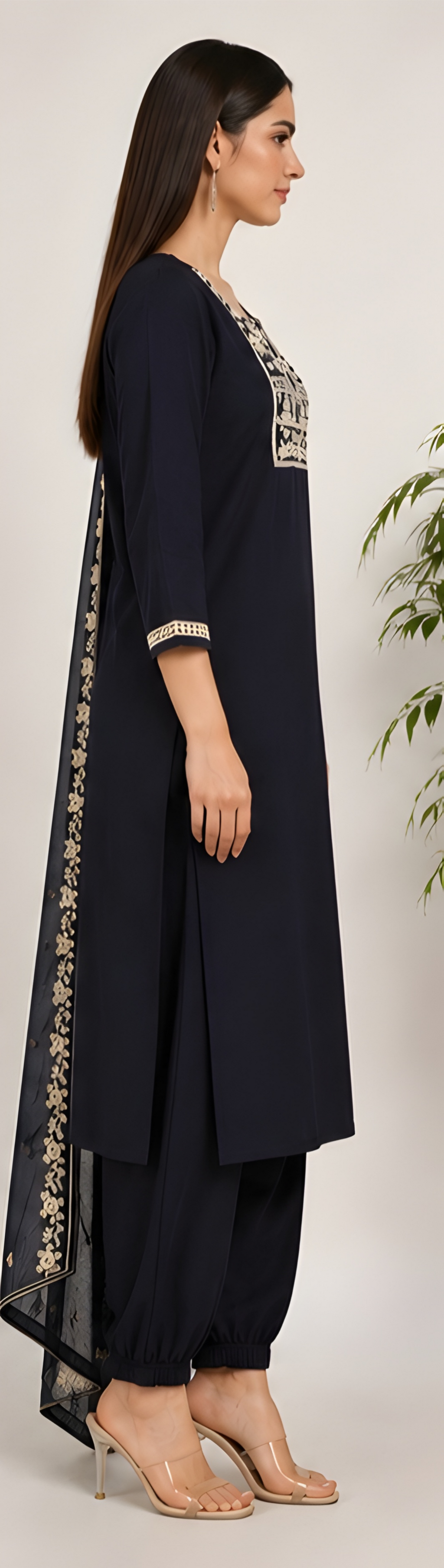 Classic Festive Embroidered Three-Piece Suit