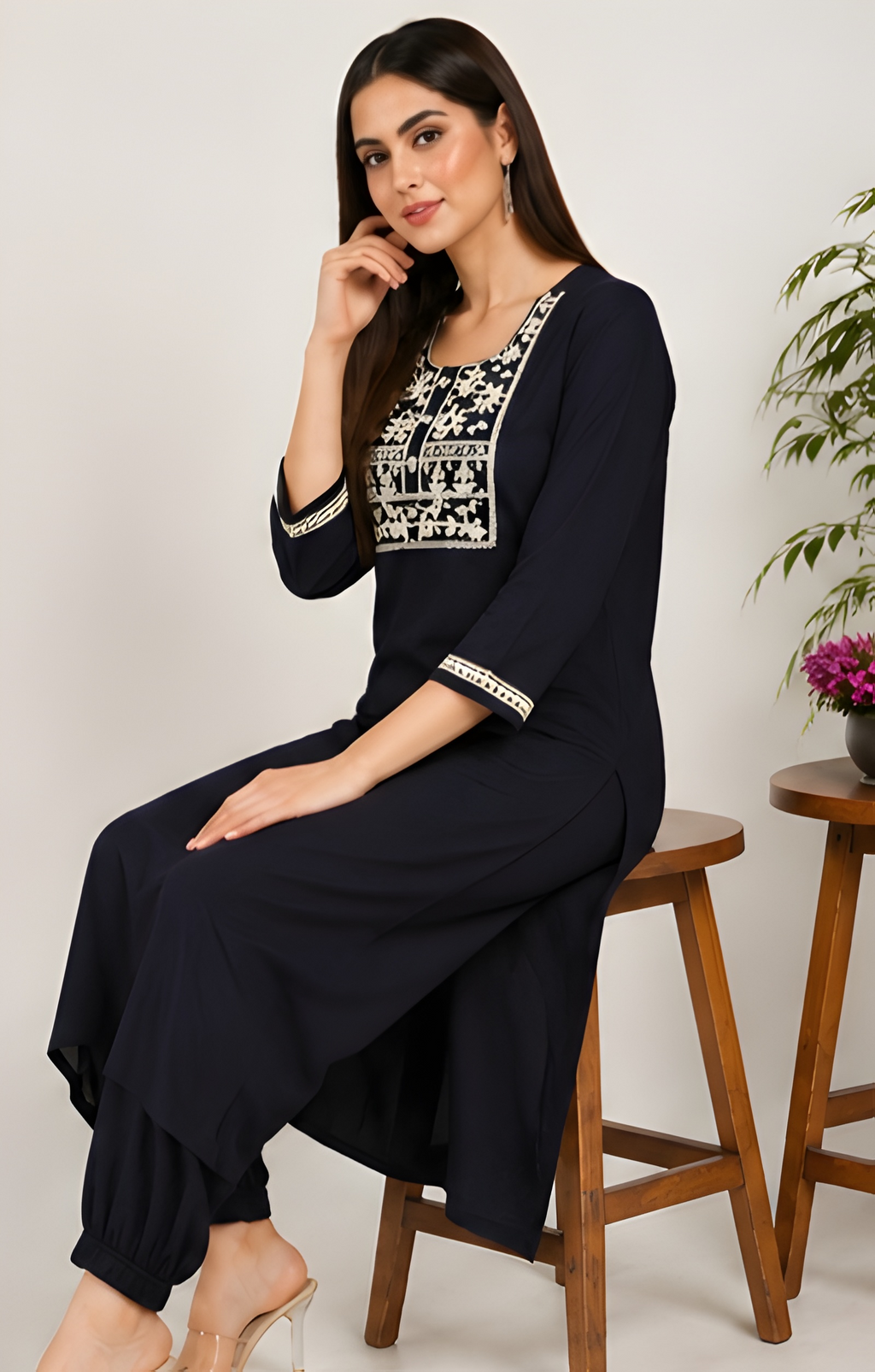 Classic Festive Embroidered Three-Piece Suit