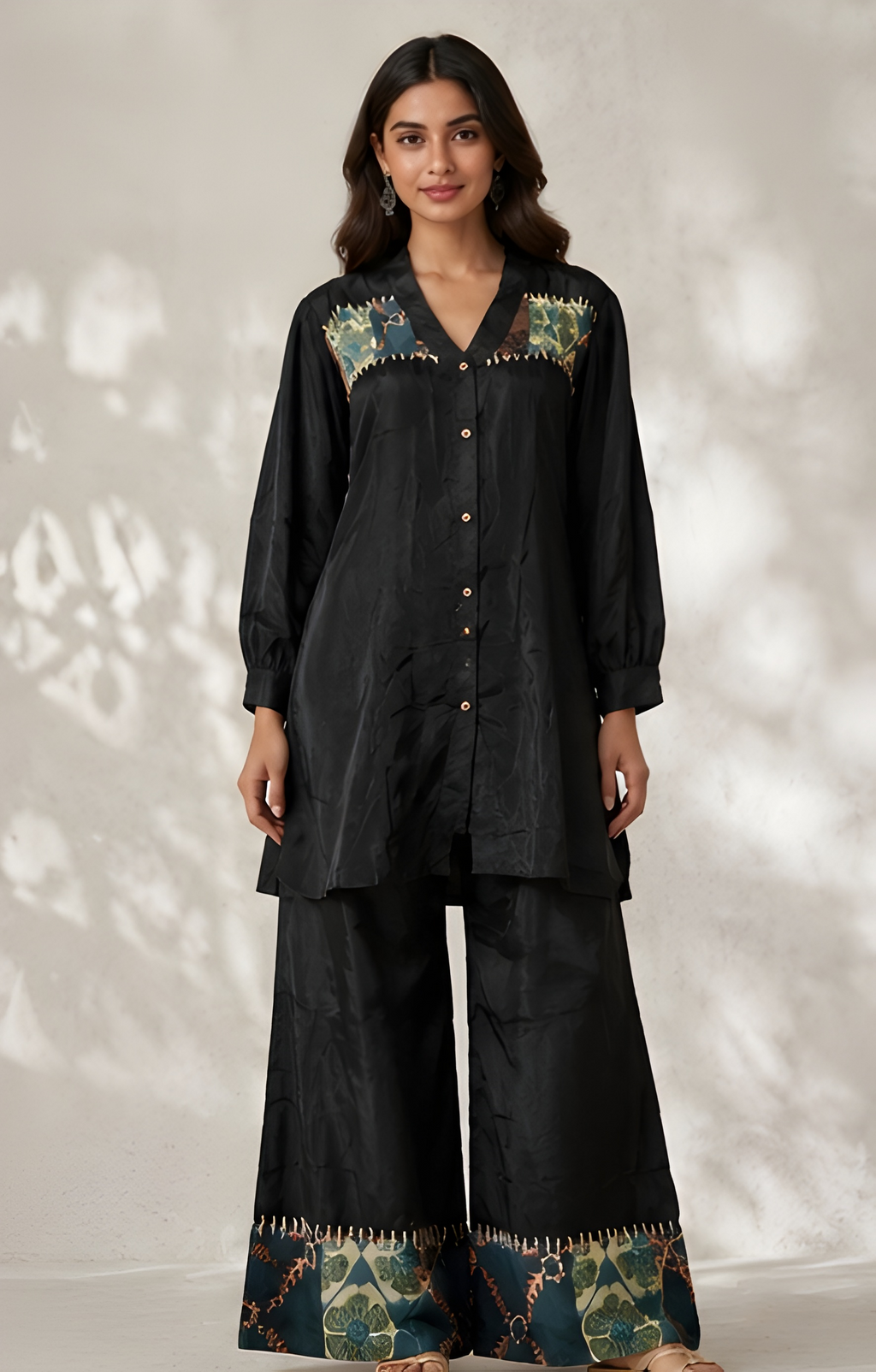Black Printed Co-Ord Set
