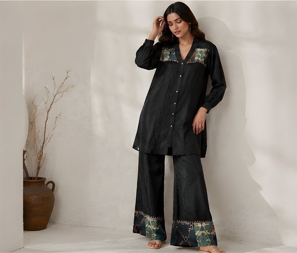 Black Printed Co-Ord Set