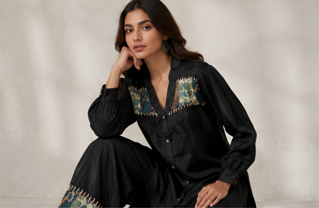 Black Printed Co-Ord Set