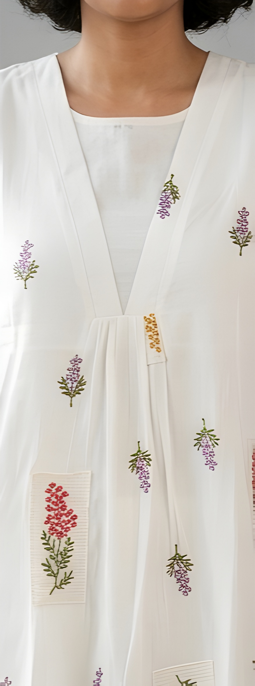 Embroidered Mul Chanderi Tunic & Wide-Leg Co-Ord Set