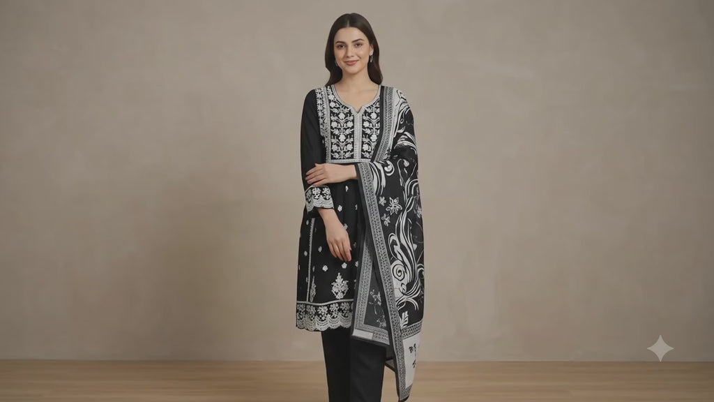 Black Three Piece Kurta set